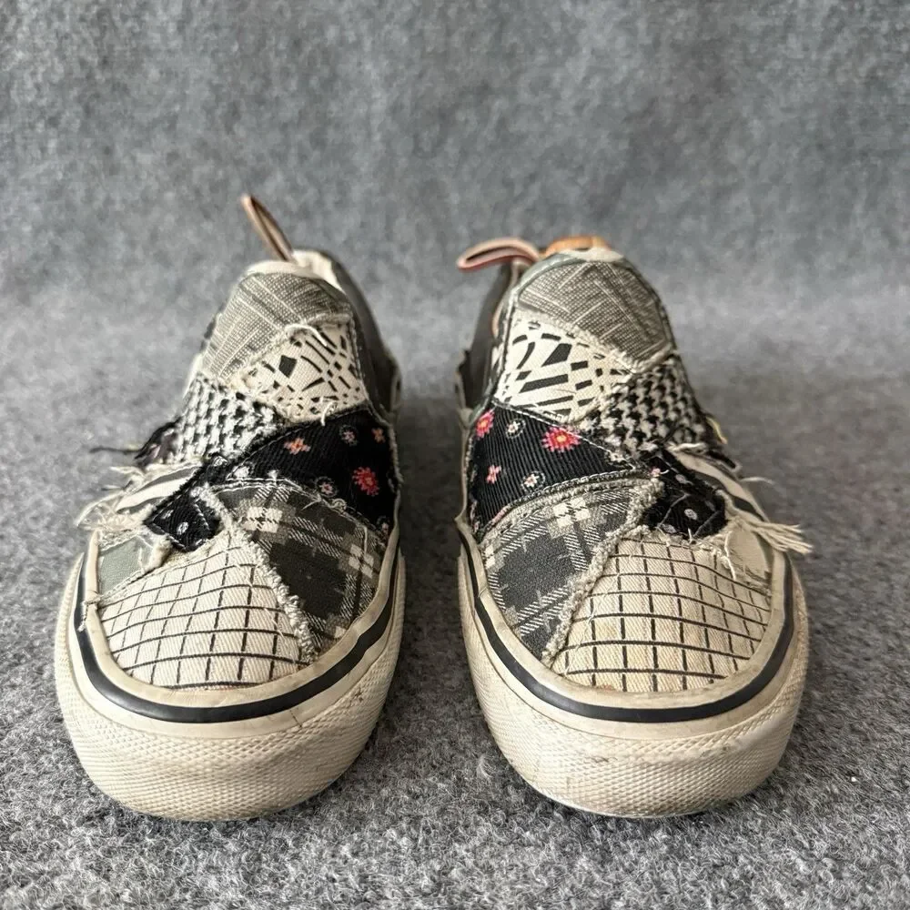 VTG Skechers Cali Slip On Patchwork Canvas Shoes Women’s Black Gray Sneakers 8.5